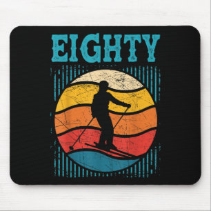 80. Geburtstag Retro Skifahren 80 Jahre alt Männer Mousepad