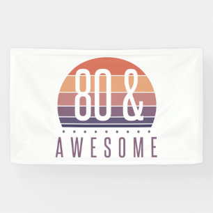 80. Geburtstag Retro Sonnenuntergang Banner