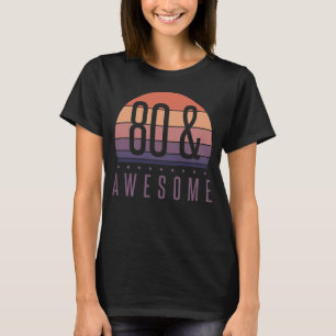80. Geburtstag Retro Sonnenuntergang T-Shirt