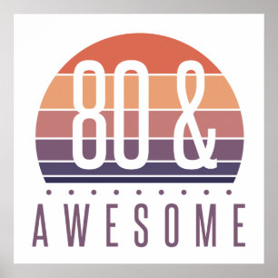 80. Geburtstag Retro Sunset Poster