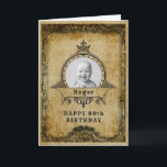80. Geburtstag Retro Vintages Monogramm Foto Erwac Karte<br><div class="desc">Vintager Retro-Meilenstein im 80. Geburtstag Grußkarte. Herrliche Geburtstagskarte. Dieser charmante junge Mann wird 80 Jahre alt. Legen Sie Ihr eigenes Foto ein. Vorlage so leicht personalisiert. Beachten Sie, dass das Foto die gleichen Farben hat wie Sie. Das Design ist auch mit anderen Altersmindestplänen und einer Frauenversion erhältlich. Auch passende Party-Vorräte...</div>