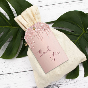 80. Geburtstag Rose Gold Glitzer Tropfen vielen Da Geschenkanhänger
