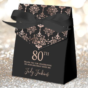 80. Geburtstag Roségold Elegant Danke  Geschenkschachtel