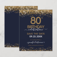 80. Geburtstag Save the Date Einladung