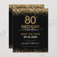 80. Geburtstag Save the Date Einladung