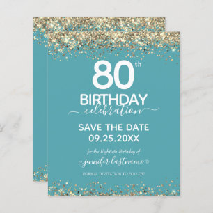 80. Geburtstag Save the Date Einladung