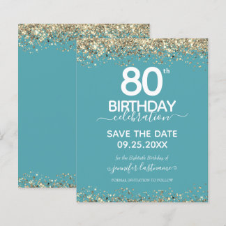80. Geburtstag Save the Date Einladung