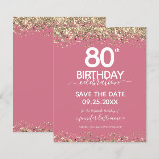 80. Geburtstag Save the Date Einladung