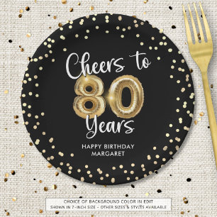 80. Geburtstag Schreit auf 80 Jahre Schwarzes Gold Pappteller