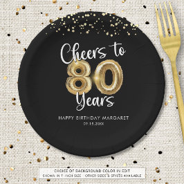 80. Geburtstag Schreit auf 80 Jahre Schwarzes Gold Pappteller