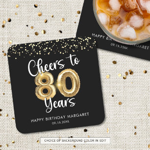 80. Geburtstag Schreit auf 80 Jahre Schwarzes Gold Rechteckiger Pappuntersetzer