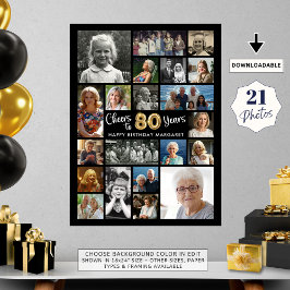 80. Geburtstag Schwarzes Gold 21 Foto jubelt zu Ja Poster