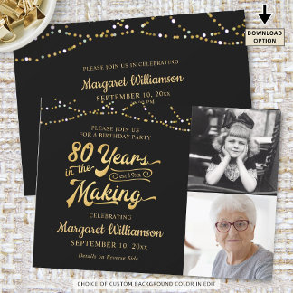 80. Geburtstag Schwarzes Gold 80 JAHRE IM MAKING Einladung
