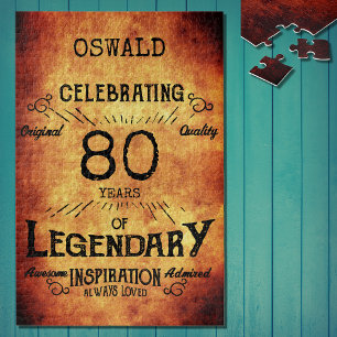 80. Geburtstag Schwarzes Gold Legendary Vintag Puzzle