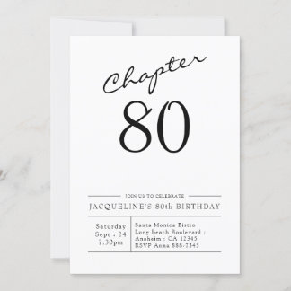80. Geburtstag, Script 80 Party Einladung
