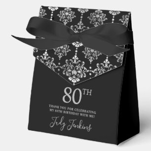 80. Geburtstag Silber Elegant Dankeschön Geschenkschachtel