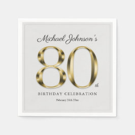 80. Geburtstag Solid Gold Light Gray Klasse Elegan Serviette