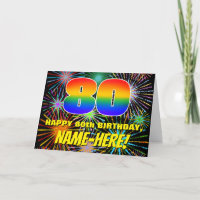 80. Geburtstag: Spaß, bunte feierliche Feuerwerke