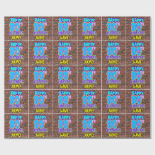 80. Geburtstag: Spaß, Urban Graffiti Inspiriert L Geschenkpapier