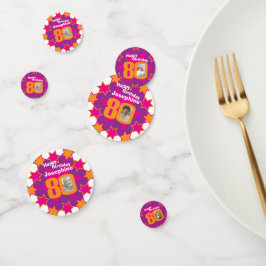 80. Geburtstag Stern rosa orange Papier Konfetti