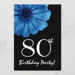 80. Geburtstag Template Blue Daisy Einladung