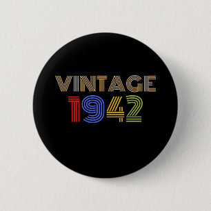 80. Geburtstag Vintag 1942 Button