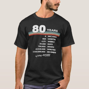 80. Geburtstag Vintage 80 Jahre Alt Retro 960 Mona T-Shirt