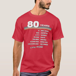 80. Geburtstag Vintage 80 Jahre Alt Retro T-Shirt