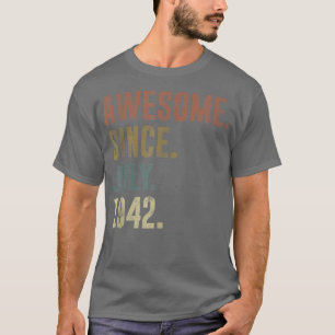 80. Geburtstag Vintage Awesome seit Juli 1942 T-Shirt