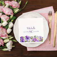 80. Geburtstag violette Stiefmütterchen Blume weiß