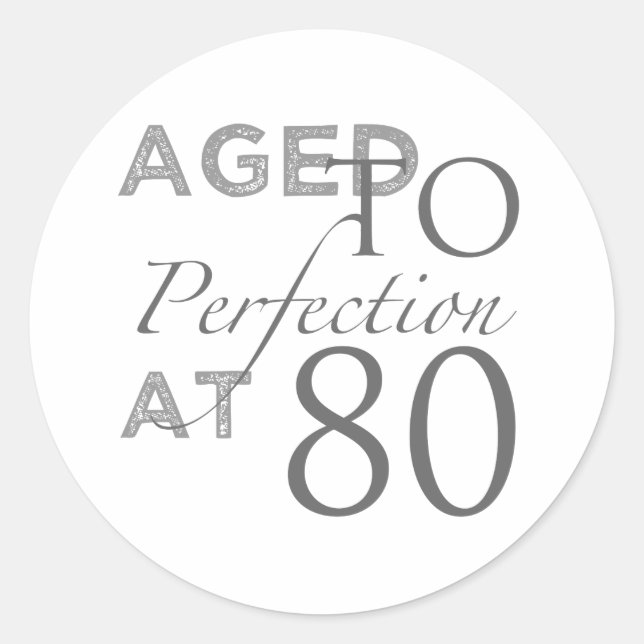 80. Geburtstag vollendet Runder Aufkleber (Vorderseite)