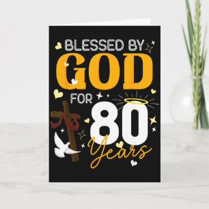 80. Geburtstag von Gott gesegnet für 80 Jahre alte Karte