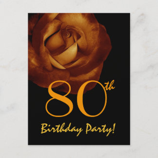 80. Geburtstag Vorlage Gold Rose Metallisch W245