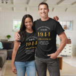 80. Geburtstags-Add-Name & Jahr Black Gold Party T-Shirt<br><div class="desc">Custom 80. Geburtstag Gast von Ehrenschwarz und Gold T - Shirt - Geborene Any Year Edition. Feiern Sie Ihren Geburtstag stilvoll mit unserem Custom 80. Geburtstag Gast of Honor T - Shirt. Unser Schwarz-Gold-Tee ist das perfekte Statement für diesen besondere Anlass. Mit einem Design, das stolz auf das Geburtsjahr ist,...</div>