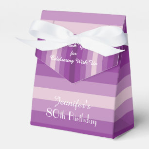 80. Geburtstags-Bevorzugungs-Kasten, lila Streifen Geschenkschachtel