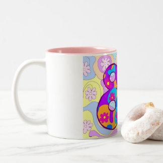 80. Geburtstags-blumige Retro Geburtstags-Tasse Zweifarbige Tasse