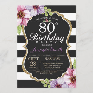 80. Geburtstags-Einladungs-Frauen. Einladung