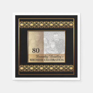 80. Geburtstags-Feier-Foto-Papierservietten Serviette