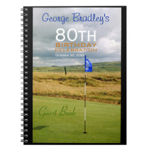 80. Geburtstags-Feier-Golf-Gast-Buch Notizblock