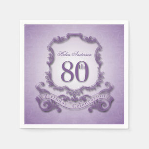 80. Geburtstags-Feier-Vintager Rahmen Serviette