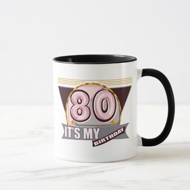 80. Geburtstags-Geschenk-Tasse Tasse (Rechts)