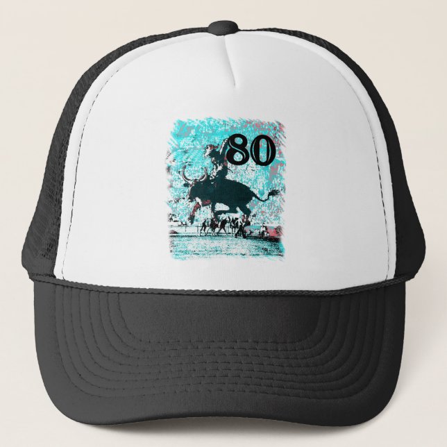 80. Geburtstags-Geschenke, Cowboy! Truckerkappe (Vorderseite)
