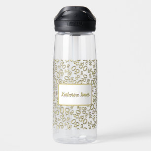 80. Geburtstags Gold & White Random Number Pattern Trinkflasche