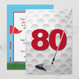 80. Geburtstags Golf Theme Party Einladung