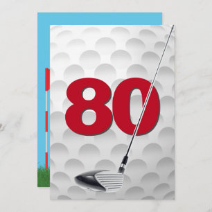 80. Geburtstags Golf Theme Party Einladung