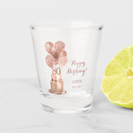 80. Geburtstags-Rose Gold Cake Schnapsglas