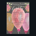 80. Geburtstagsballons Blume und Lichter laden ein Einladung<br><div class="desc">Anspruchsvolle und moderne 80. Geburtstagsfeier für eine besondere Jubiläumsfeier zum achtzigsten Geburtstag.</div>