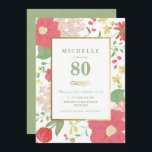 80. Geburtstagseinladung - Gold, elegante Blume Einladung<br><div class="desc">Die elegante und elegante 80. Geburtstagsfeier lädt zu einem individuellen besondere Anlass ein. Es verfügt über eine Blumengrenze sowie einen Goldrahmen und Goldakzente. Die Hintergrundfarbe und der Text können nach Ihren Wünschen geändert werden. Eine perfekte Einladung zum Geburtstag eines Erwachsenen.</div>