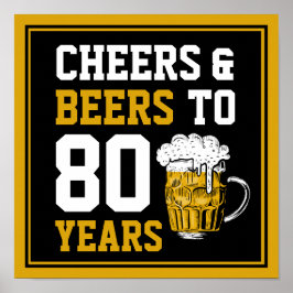 80. Geburtstagsfeier & Biere bis 80 Jahre Poster