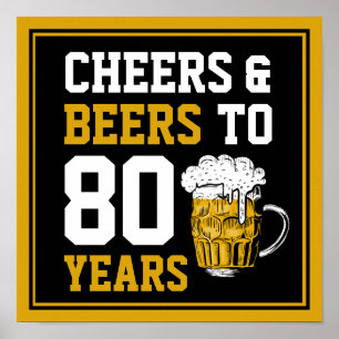80. Geburtstagsfeier & Biere bis 80 Jahre Poster
